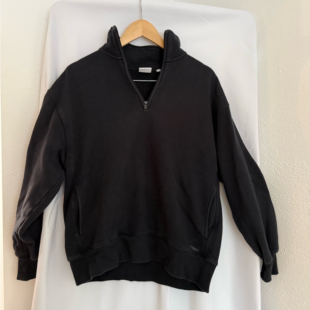 Aritzia TNA Cozy Fleece Boyfriend Fit Black, Size:  Small